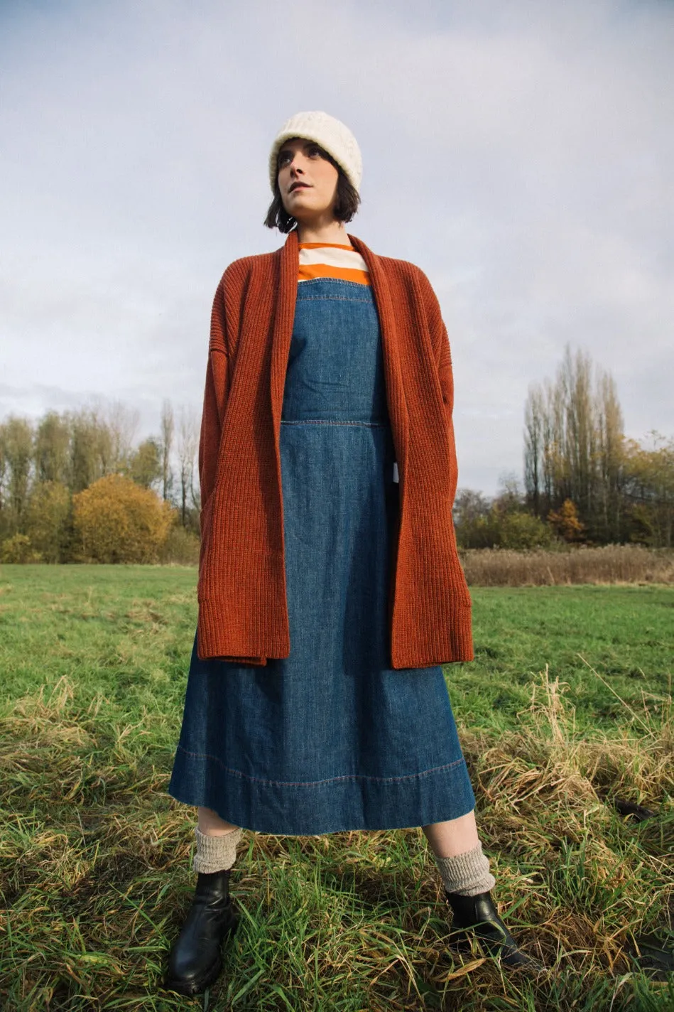 Emi Recycled Wool Cardigan in Paprika Marl