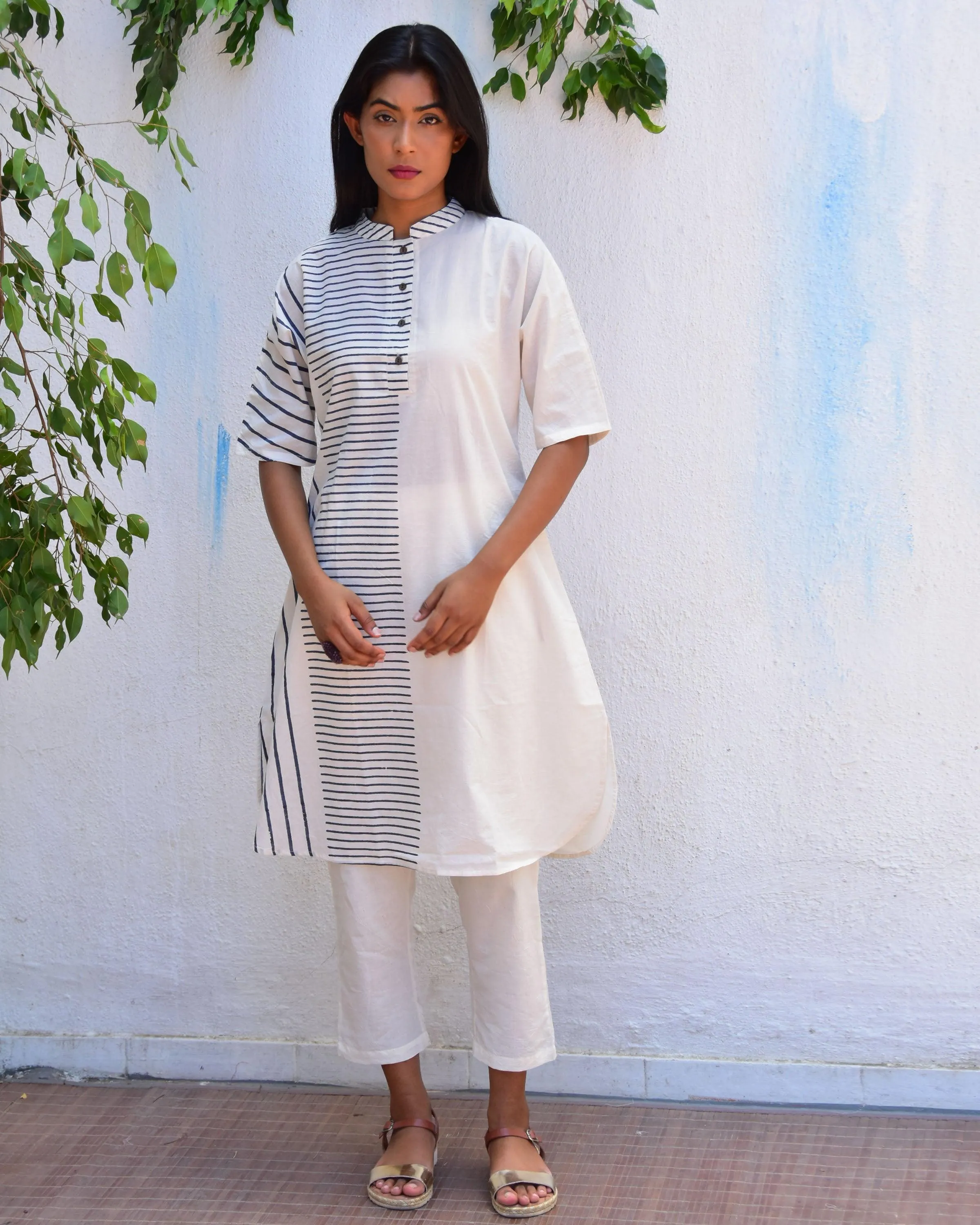 Enchanted Handblockprinted Cotton Kurta Set - Vnmn