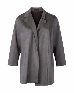 Esa Faux Suede Coat | Ash Smoke