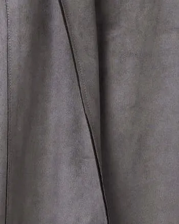 Esa Faux Suede Coat | Ash Smoke