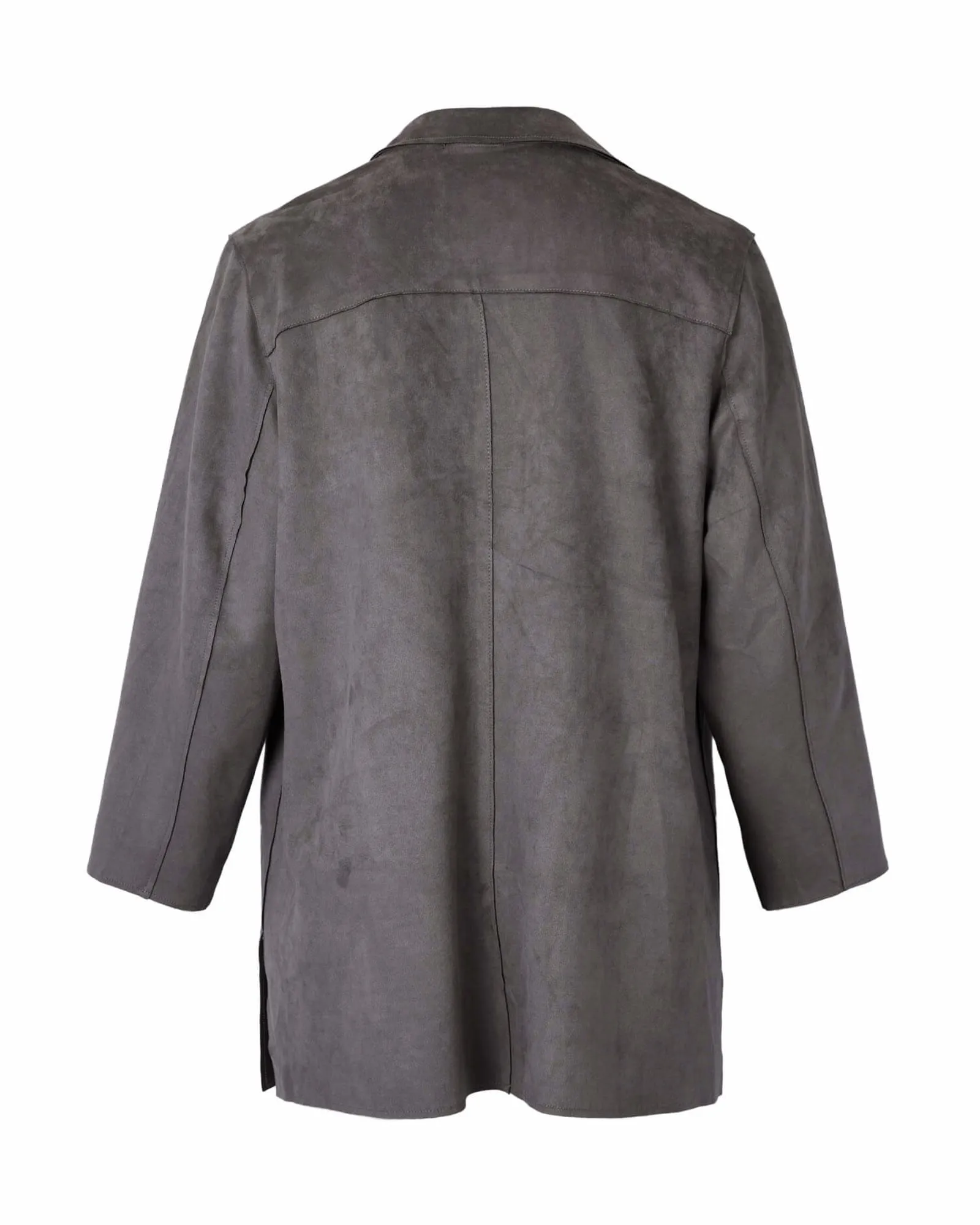 Esa Faux Suede Coat | Ash Smoke