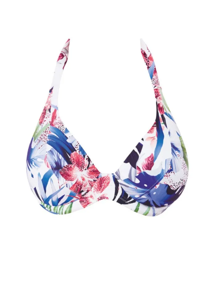 FANTASIE - SANTA CATALINA HALTER NECK PLUNGE BIKINI TOP IN BLUE DEPTHS