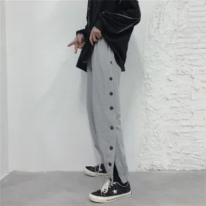Fashion side buckle casual pants yc23469
