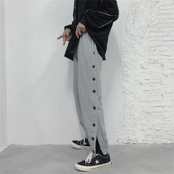 Fashion side buckle casual pants yc23469