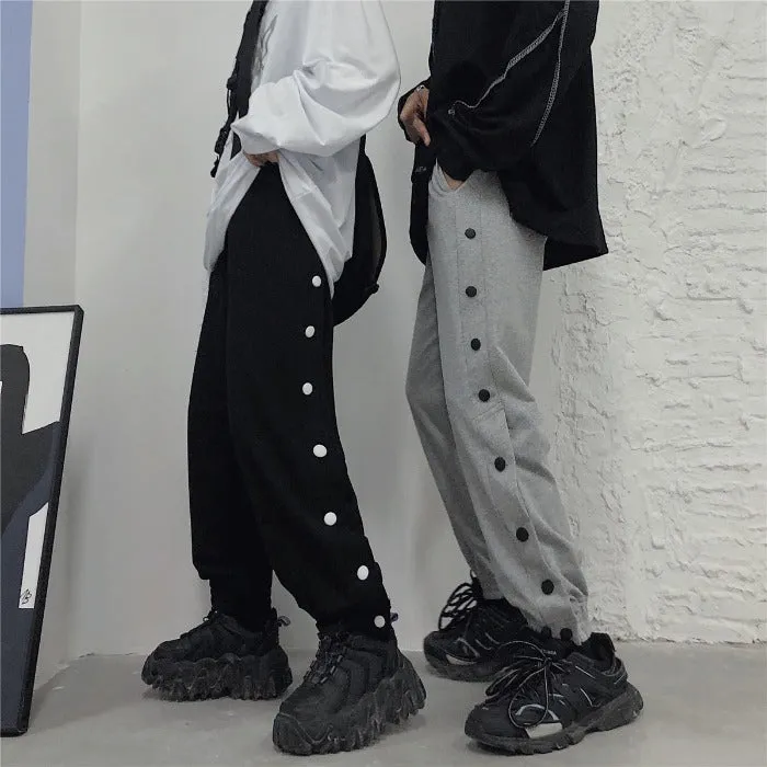 Fashion side buckle casual pants yc23469