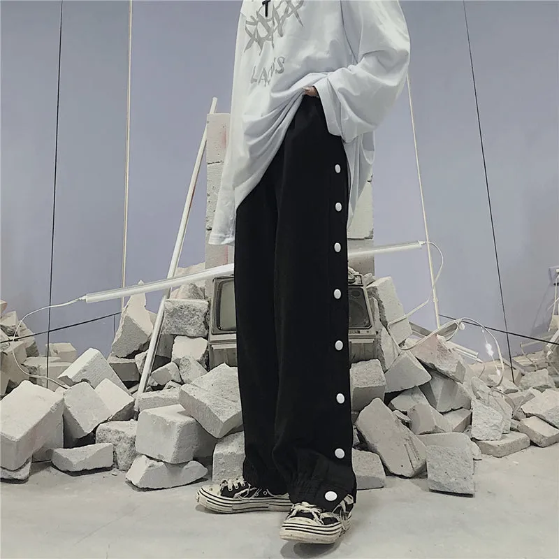 Fashion side buckle casual pants yc23469