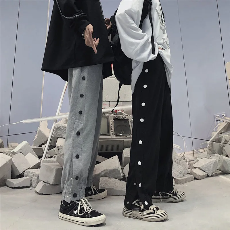 Fashion side buckle casual pants yc23469