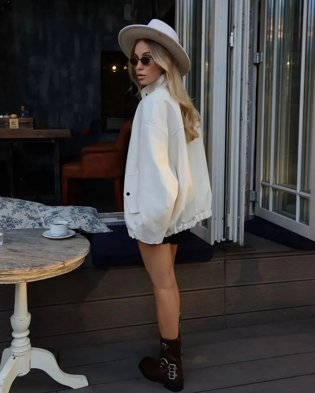 Fashion Stand Collar Button Coat
