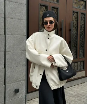 Fashion Stand Collar Button Coat
