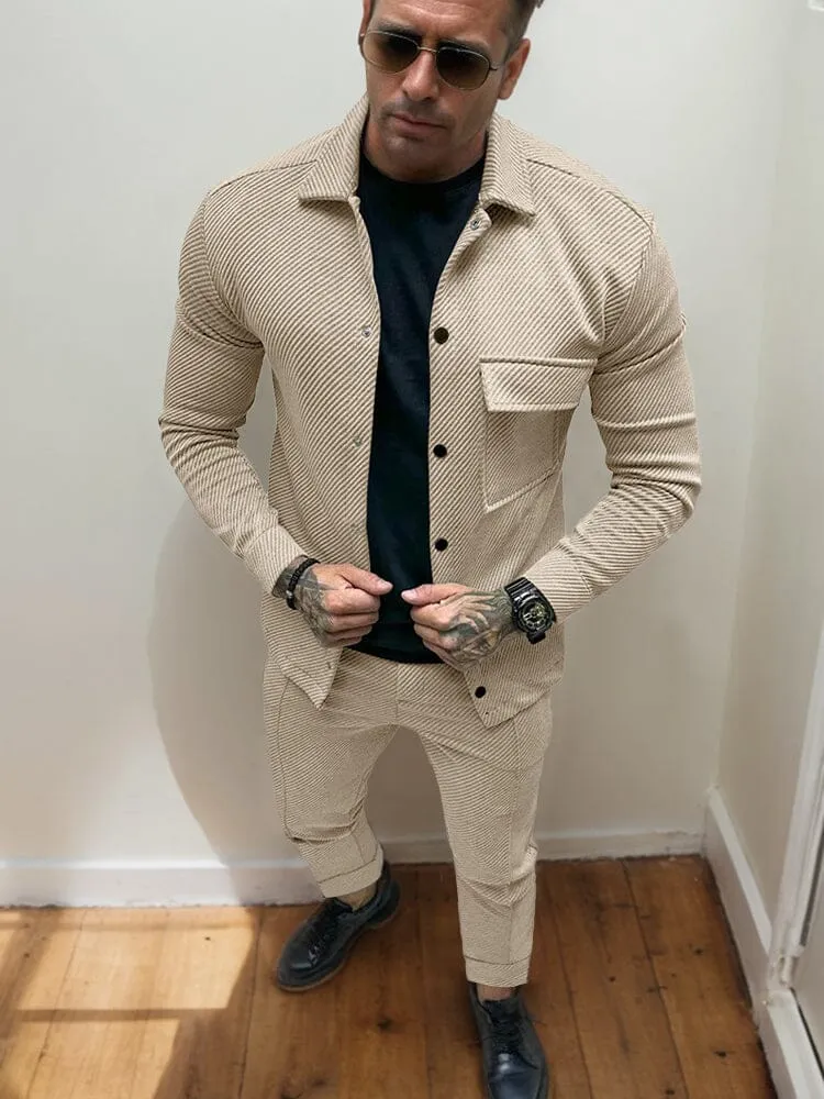 Fashionable Textured Button Shirt for Men