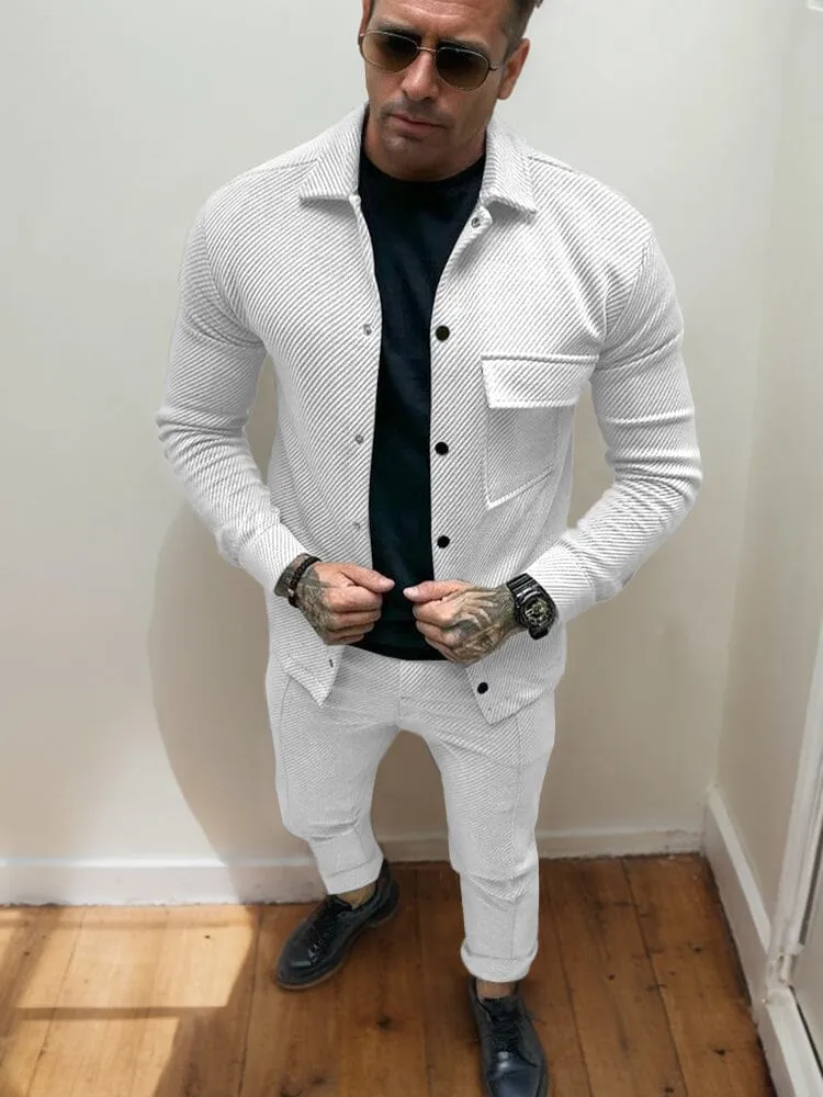 Fashionable Textured Button Shirt for Men