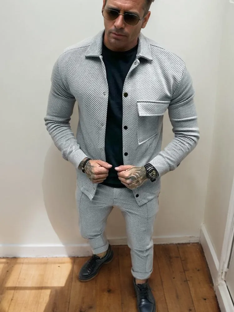 Fashionable Textured Button Shirt for Men