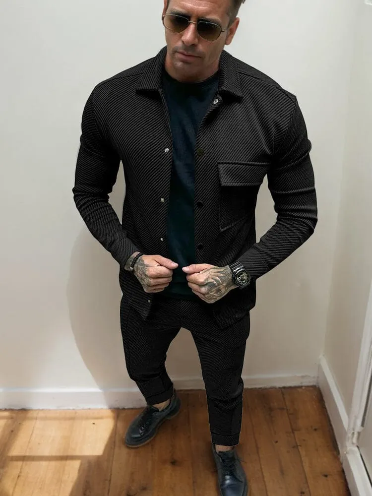 Fashionable Textured Button Shirt for Men