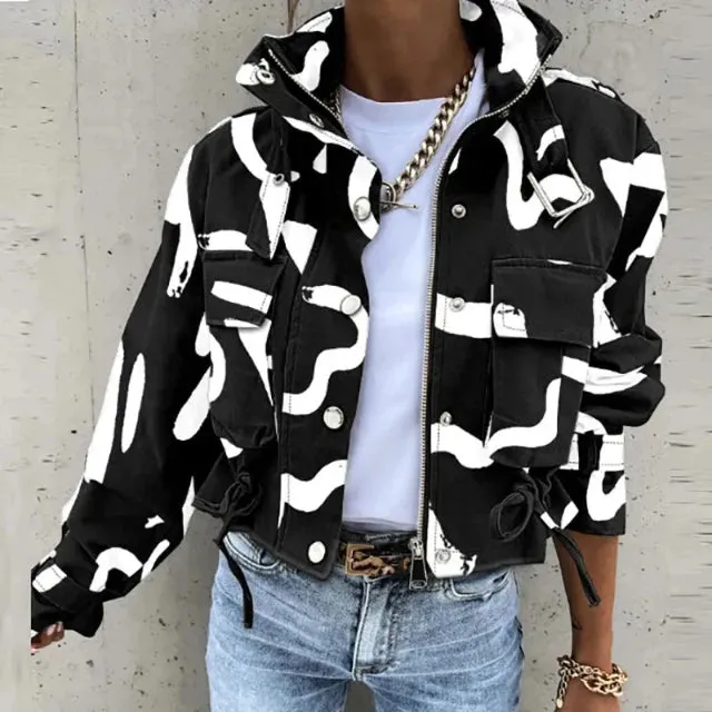 Fashionable Women's Streetwear Short Jackets