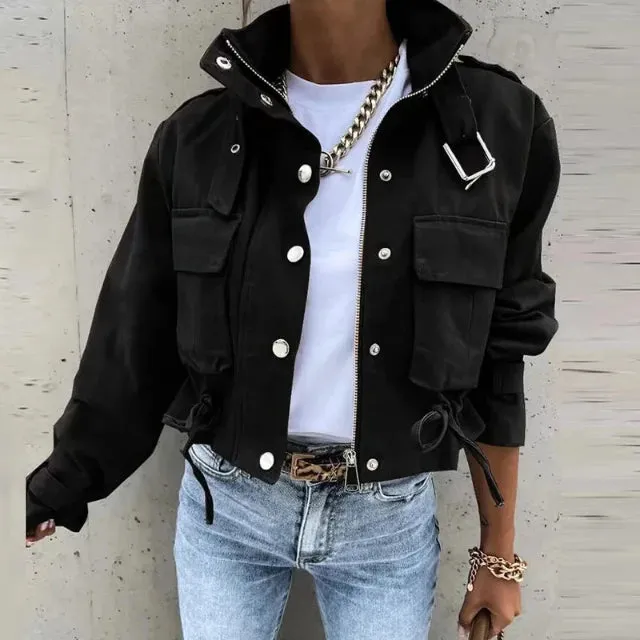 Fashionable Women's Streetwear Short Jackets