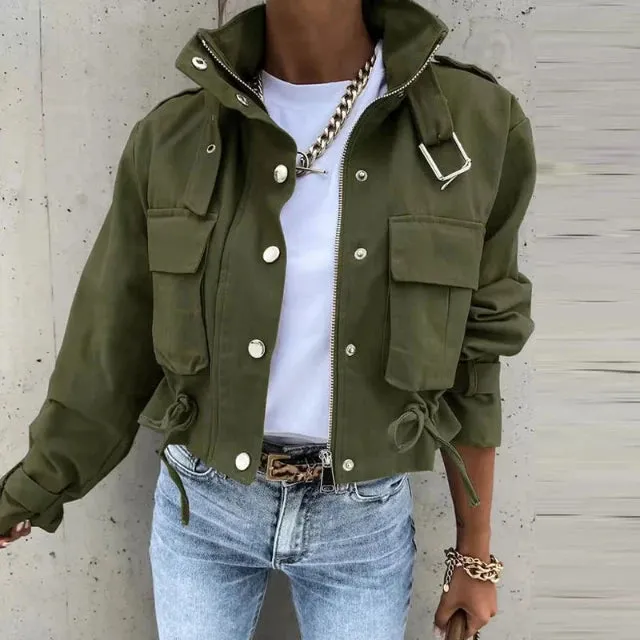 Fashionable Women's Streetwear Short Jackets