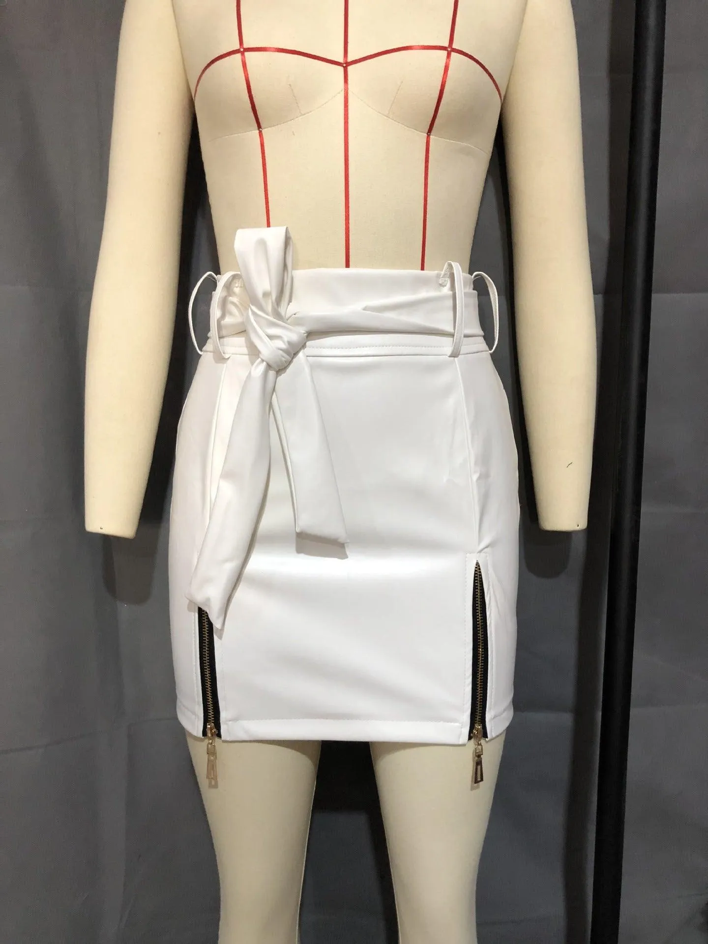 Faux Leather High Waist Skirt