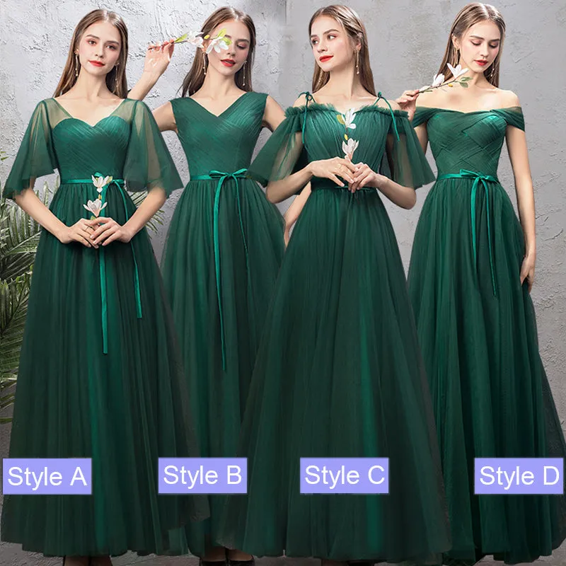 [Final Sale] Special Size (Bust 105 Waist 95 Hip 109) Ruffle Sleeves Green Emerald Bridesmaid Dress