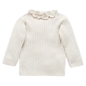 Fine Rib Jumper - Cloud Melange
