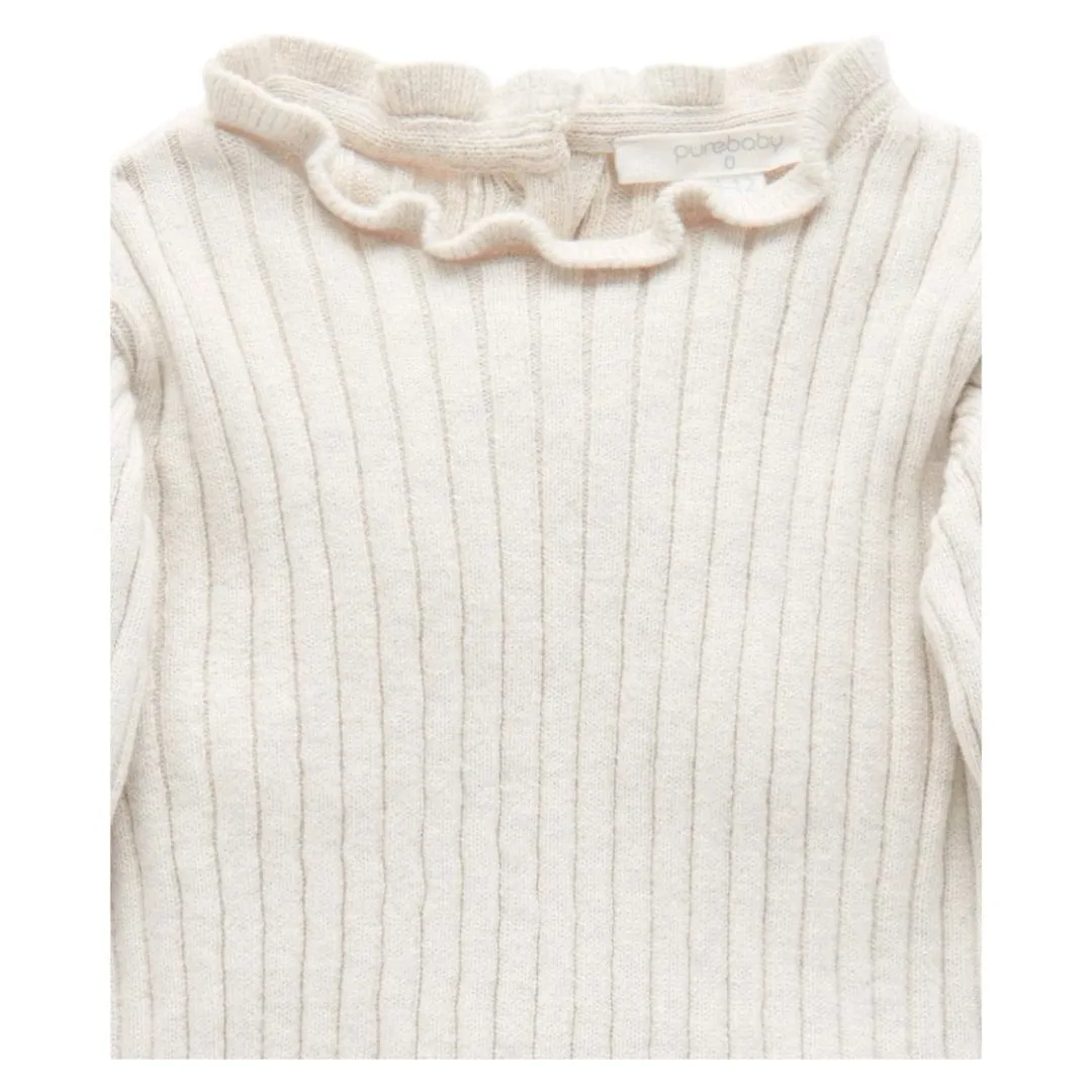 Fine Rib Jumper - Cloud Melange