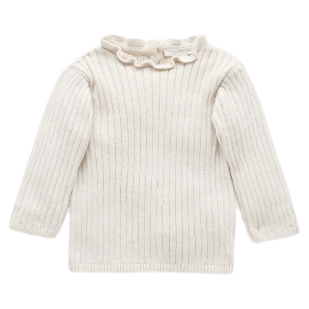 Fine Rib Jumper - Cloud Melange