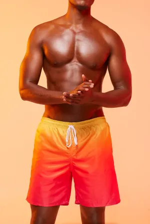 Fire Men's Medium Length Swim Trunks