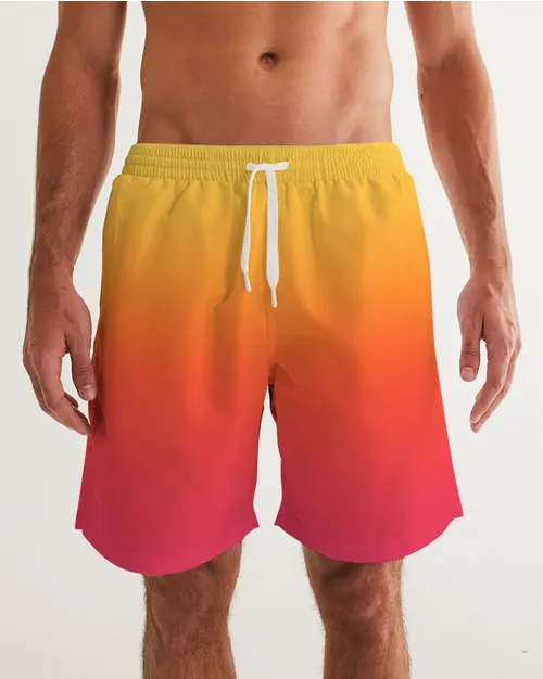 Fire Men's Medium Length Swim Trunks