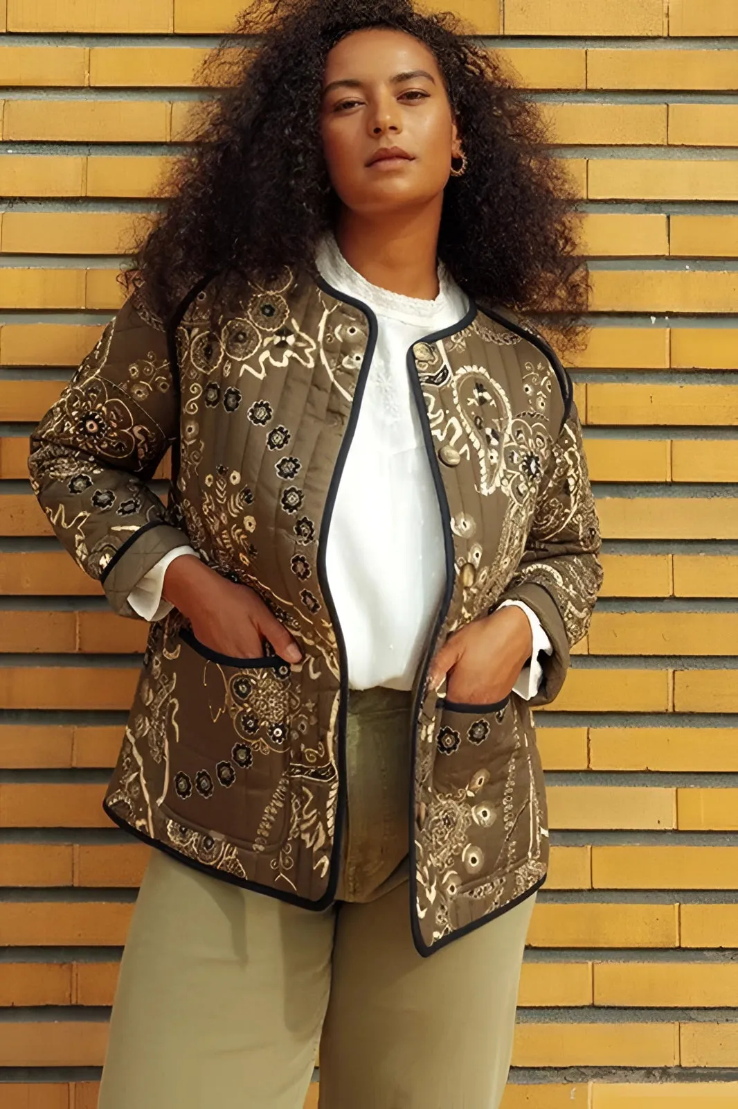 Floral Embroidered Bohemian Paisley Jacket - Women's Spring Outerwear