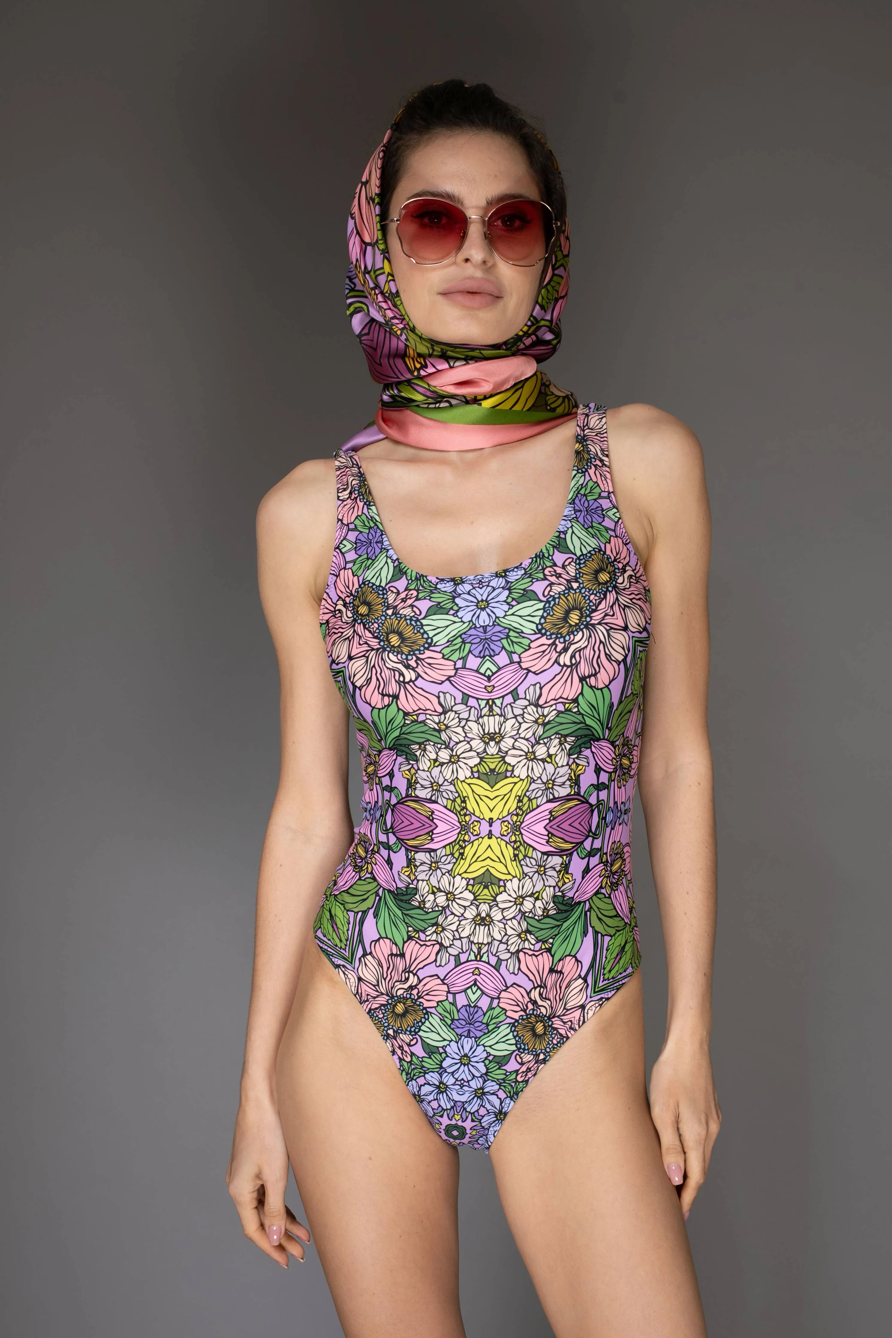 Floral Lilac Swimsuit