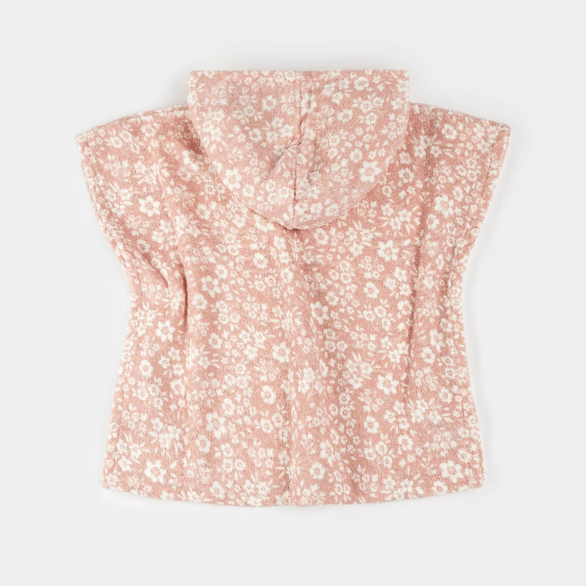 Floral Print on Rose Quartz Beach Poncho