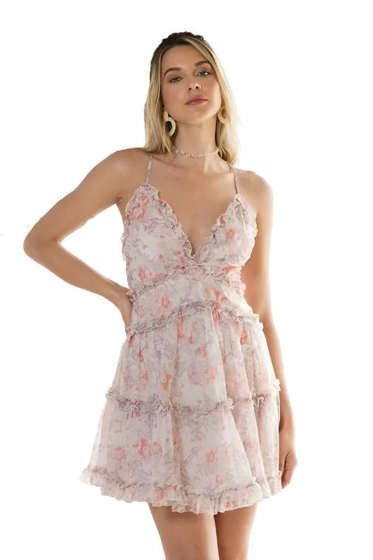 Floral Ruffle Cami Mini Dress