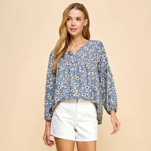 Floral Top with V Neck
