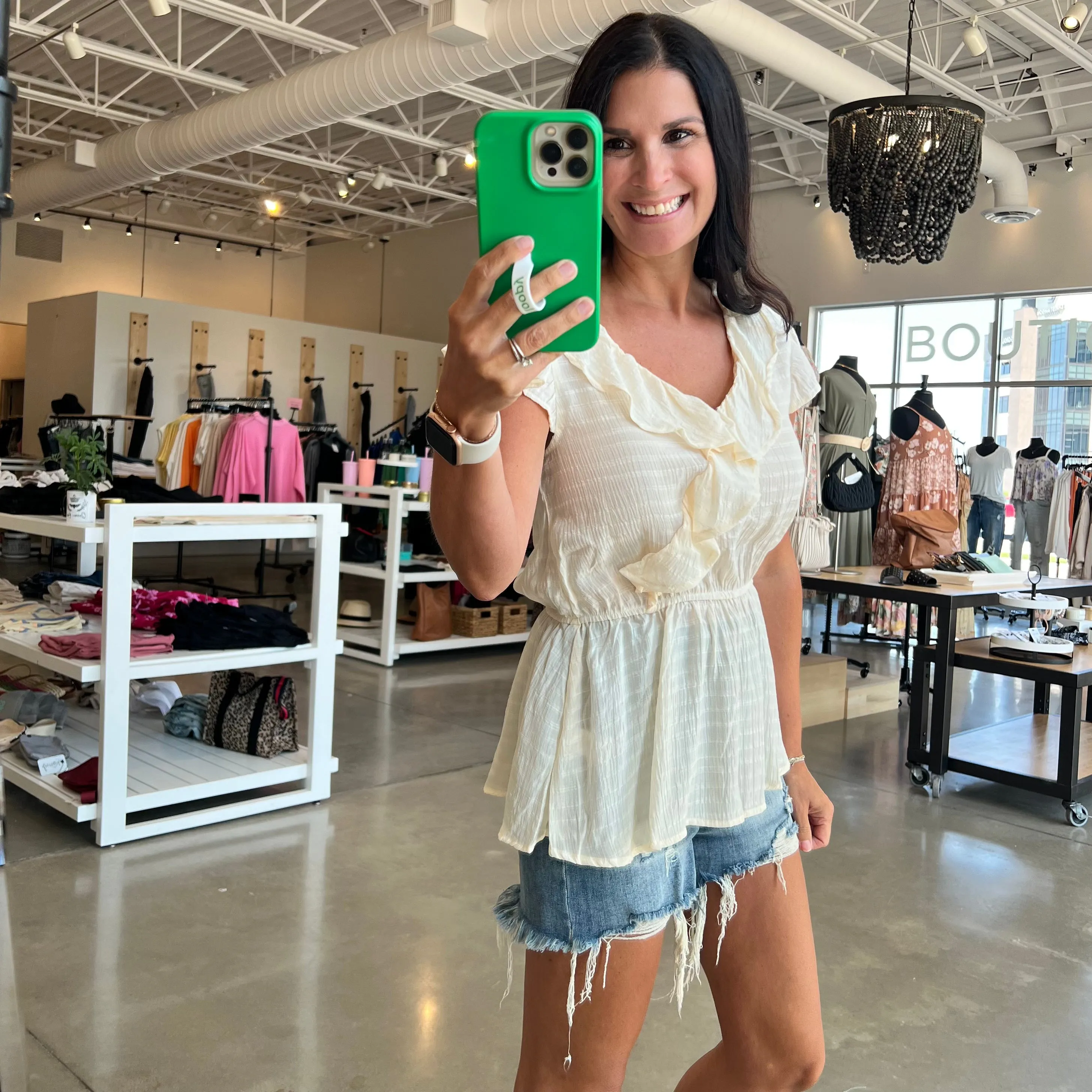 Flutter Sleeve Top - Natural