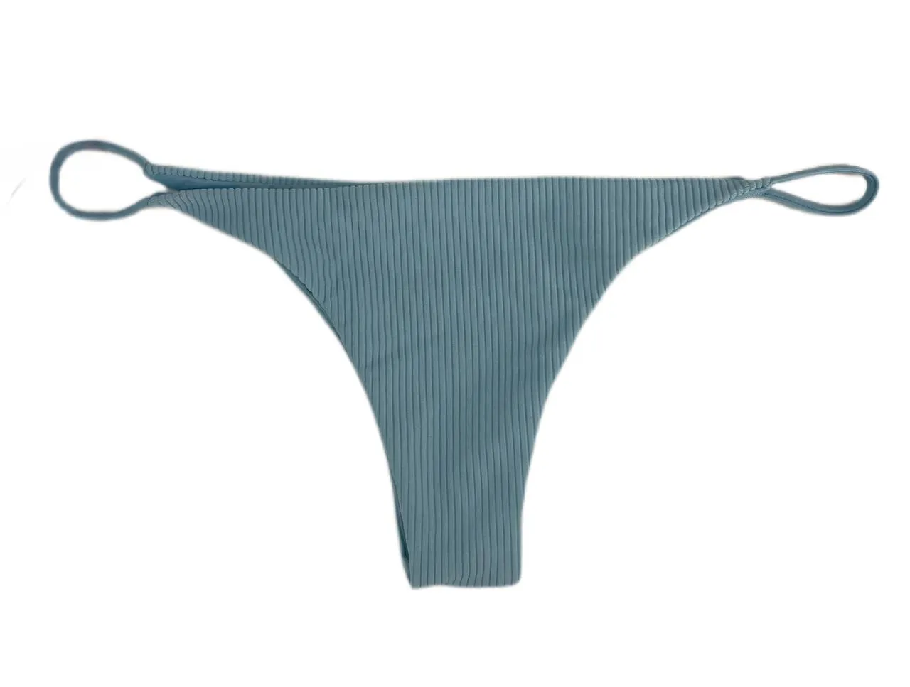 Frankies Women's Powder Blue Willa Ribbed Swim Bottom Size M NWT
