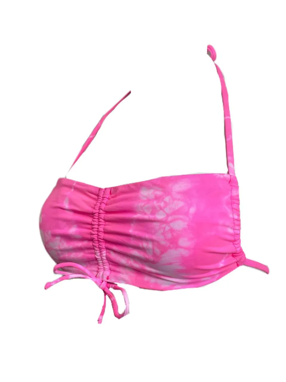Frankies Women's Tie Die Pink Reed Swim Top Size L NWT