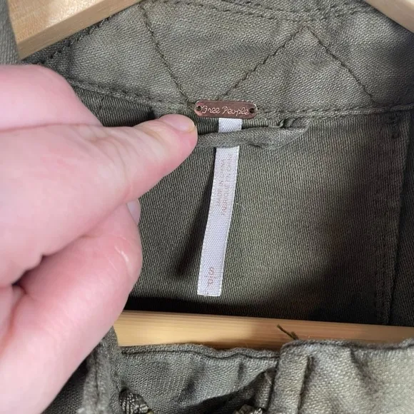 Free People Not Your Brother’s Surplus Cargo Jacket in Olive Green Size S
