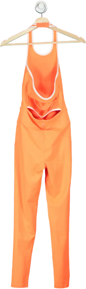 Free People Orange Halterneck Activewear Jumpsuit UK S