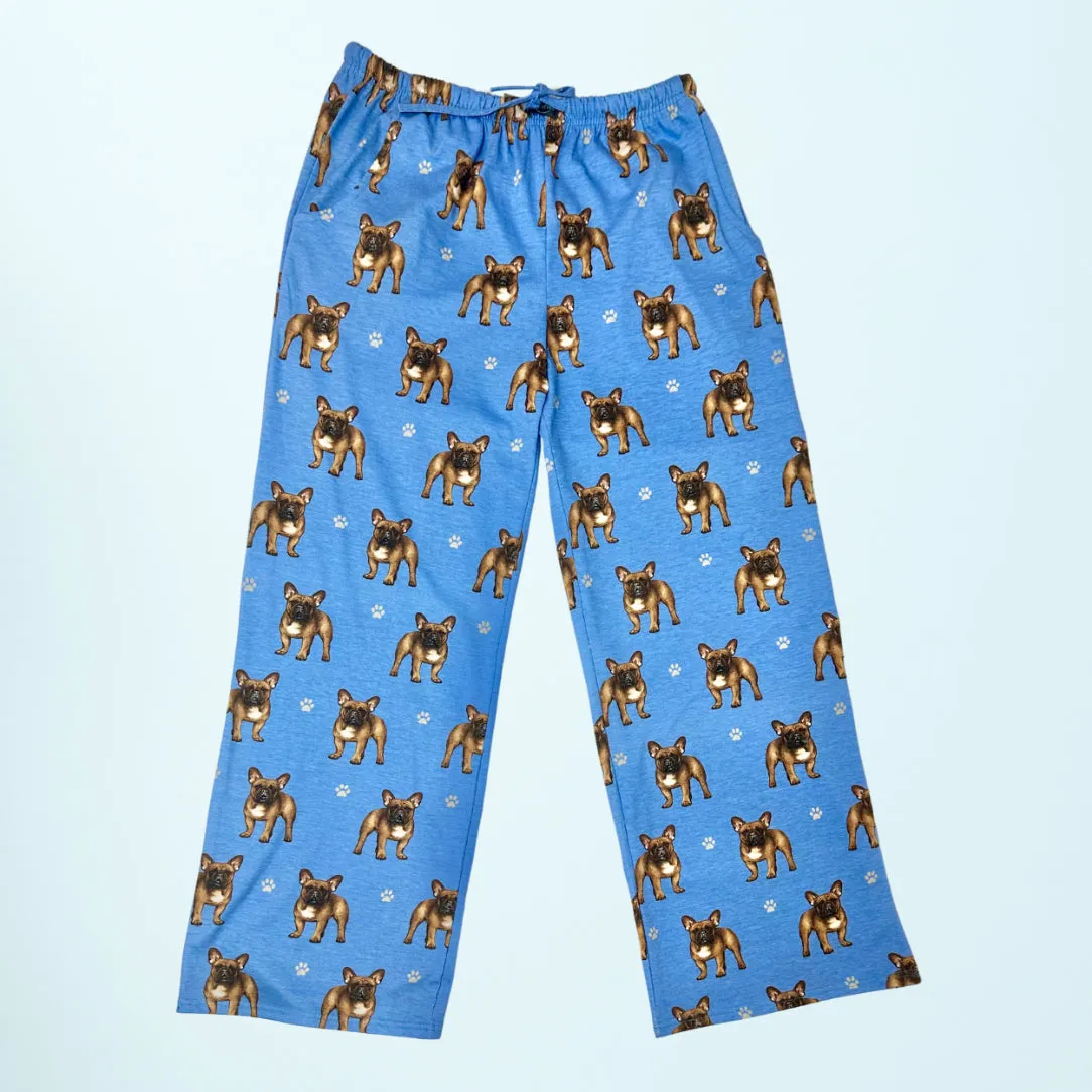 French Bulldog Pajama Bottoms - Unisex Cotton Blend PJs