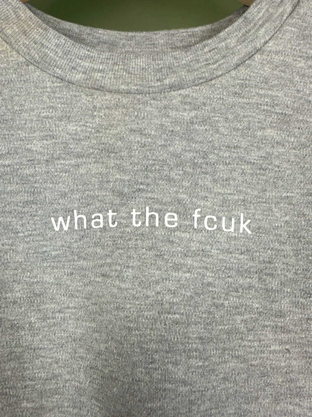 French Connection Grey 'What The Fcuk' T-Shirt XS