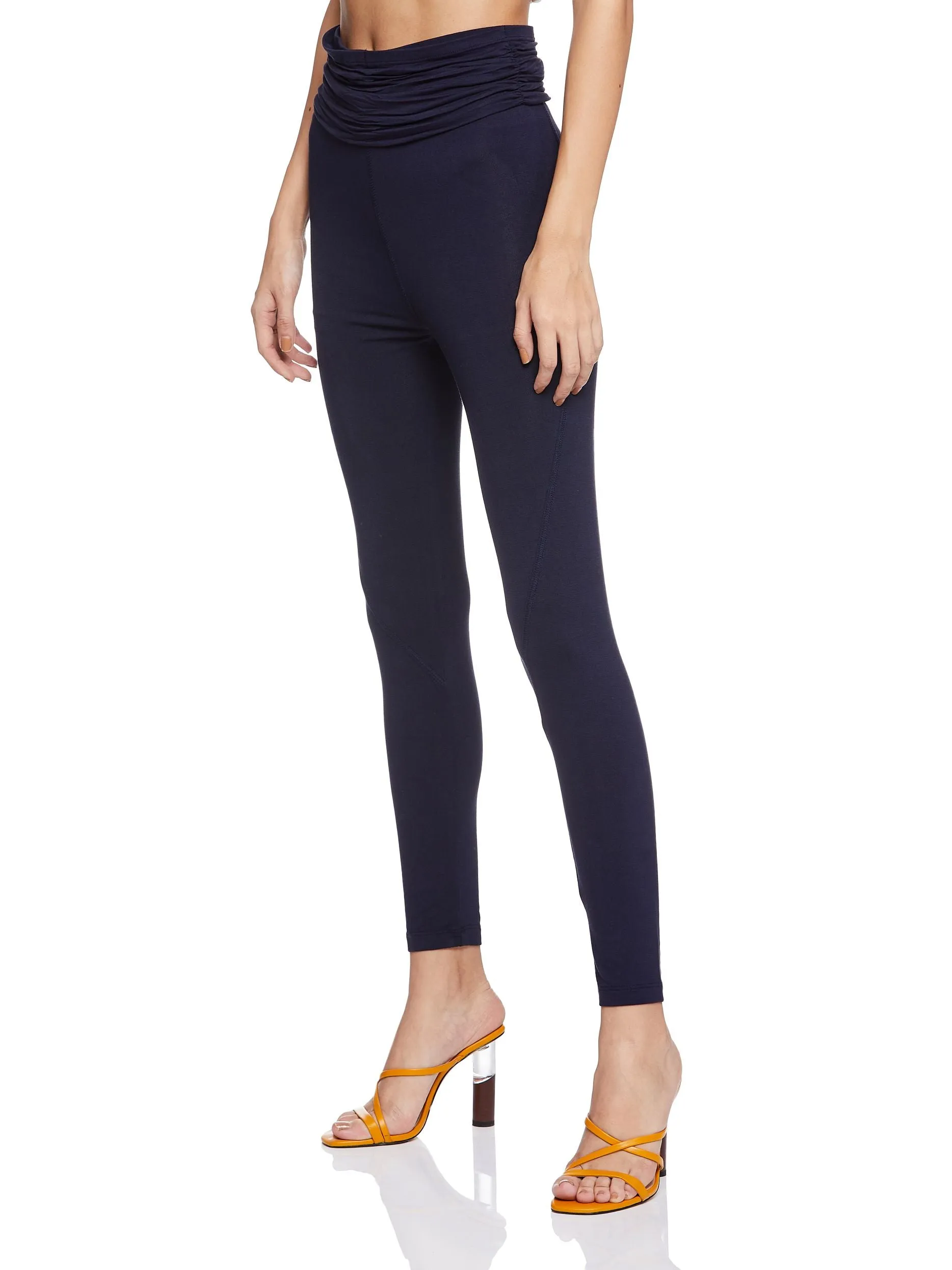 FULL LENGTH LEGGING WITH GATHERED WAIST (Navy)