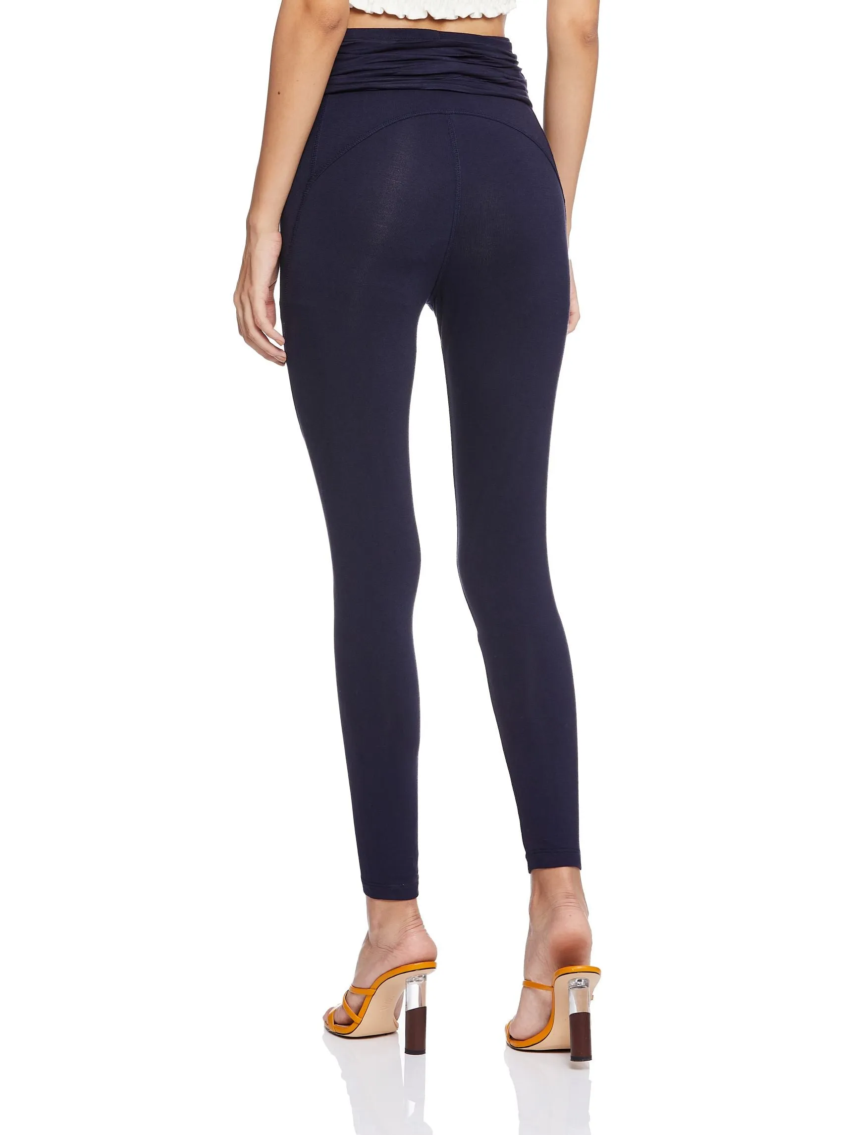 FULL LENGTH LEGGING WITH GATHERED WAIST (Navy)