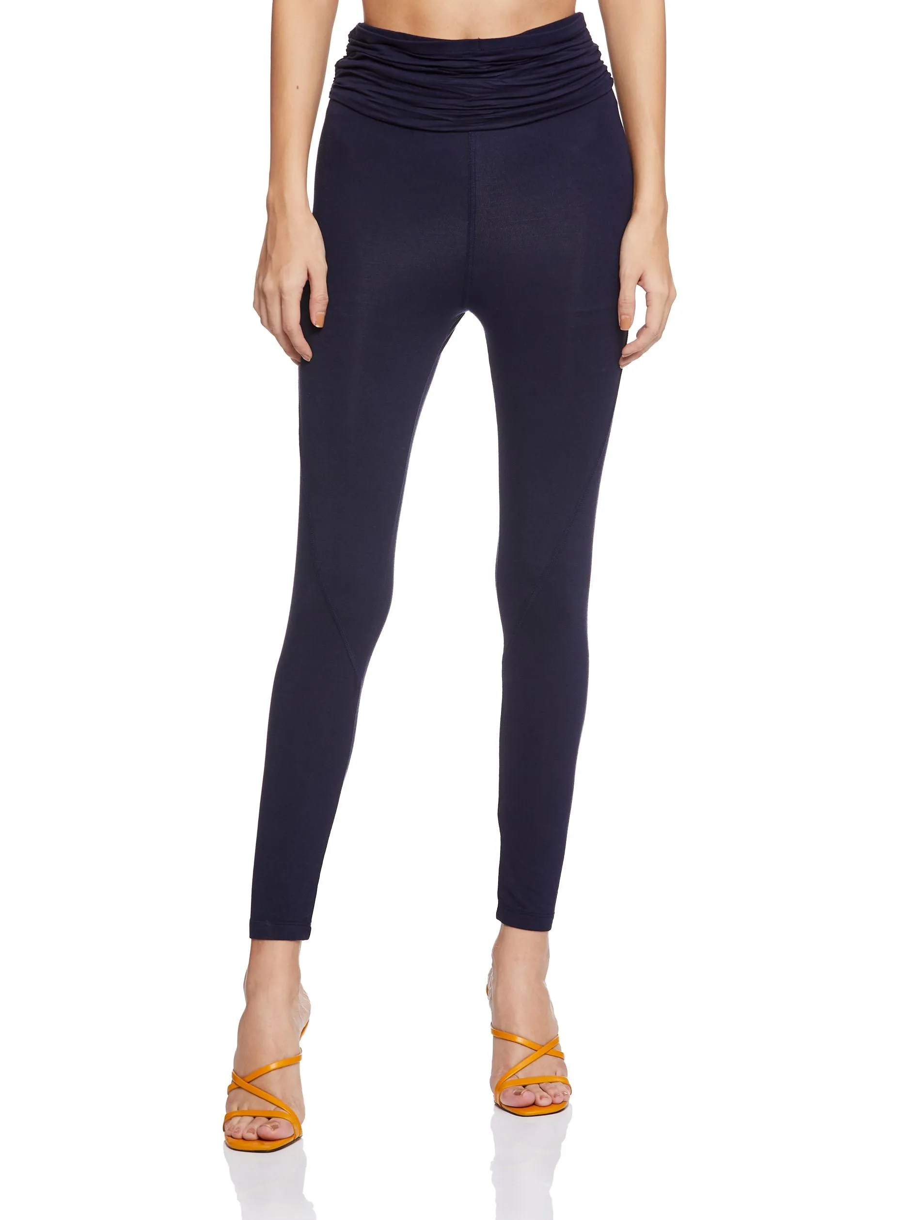 FULL LENGTH LEGGING WITH GATHERED WAIST (Navy)