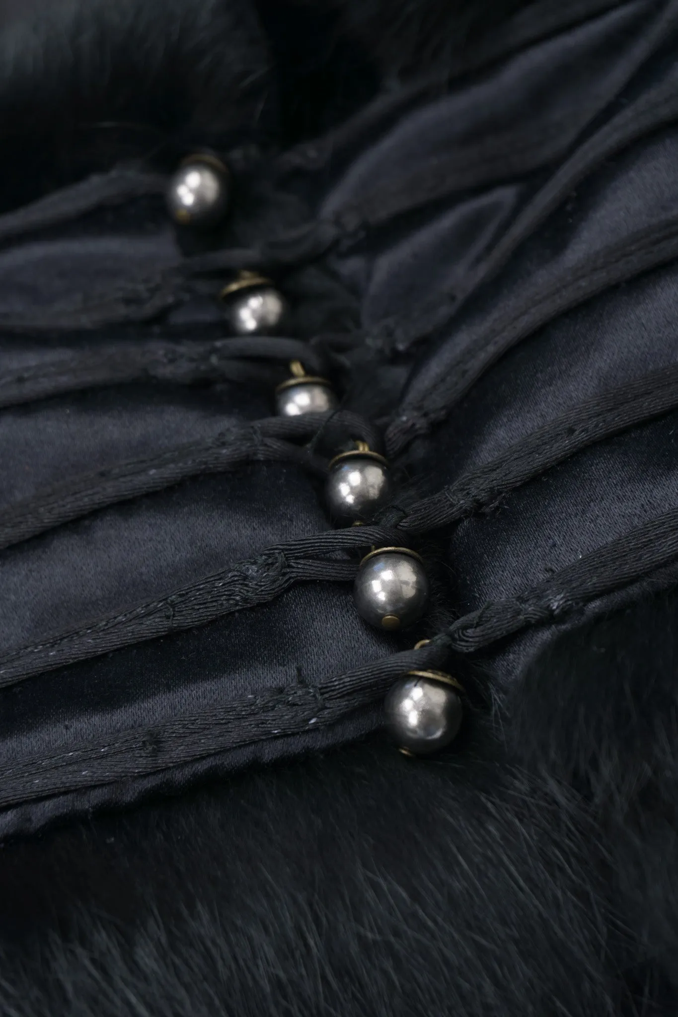 Fur Trim Satin Vest