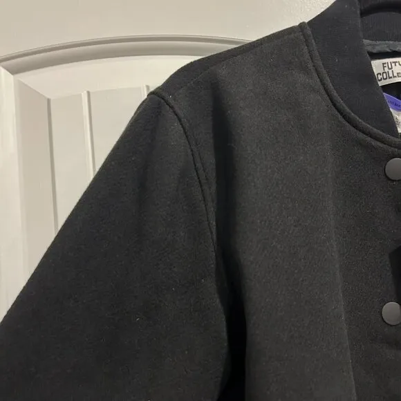 Future Collective Kahlana Barfield Brown Black Bomber Jacket Women’s Size XS