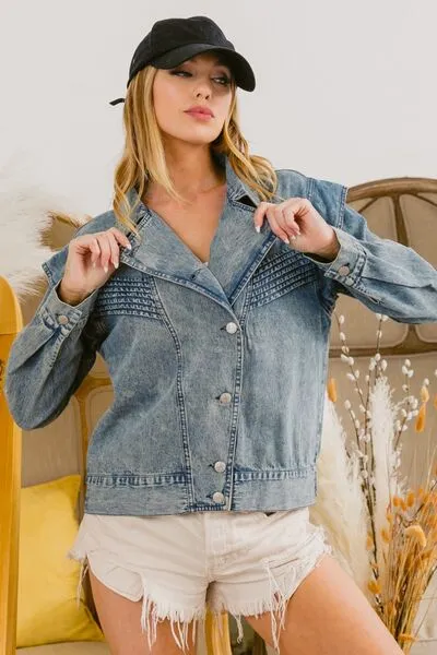 Gabe Button Up Long Sleeve Denim Jacket