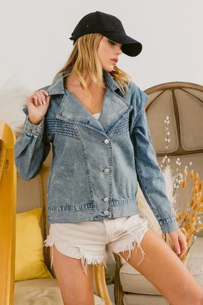 Gabe Button Up Long Sleeve Denim Jacket