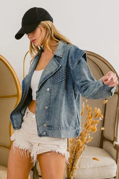 Gabe Button Up Long Sleeve Denim Jacket
