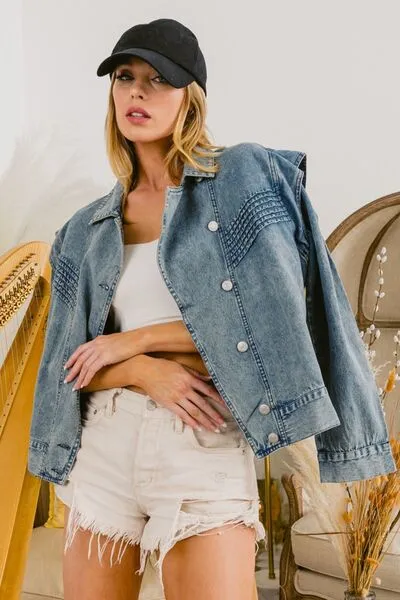 Gabe Button Up Long Sleeve Denim Jacket