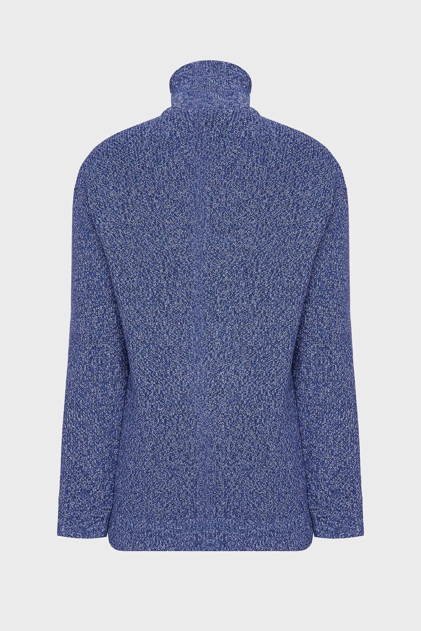 GANT - Twisted Yarn Half Zip Jumper in Marled Blue 8030177 433