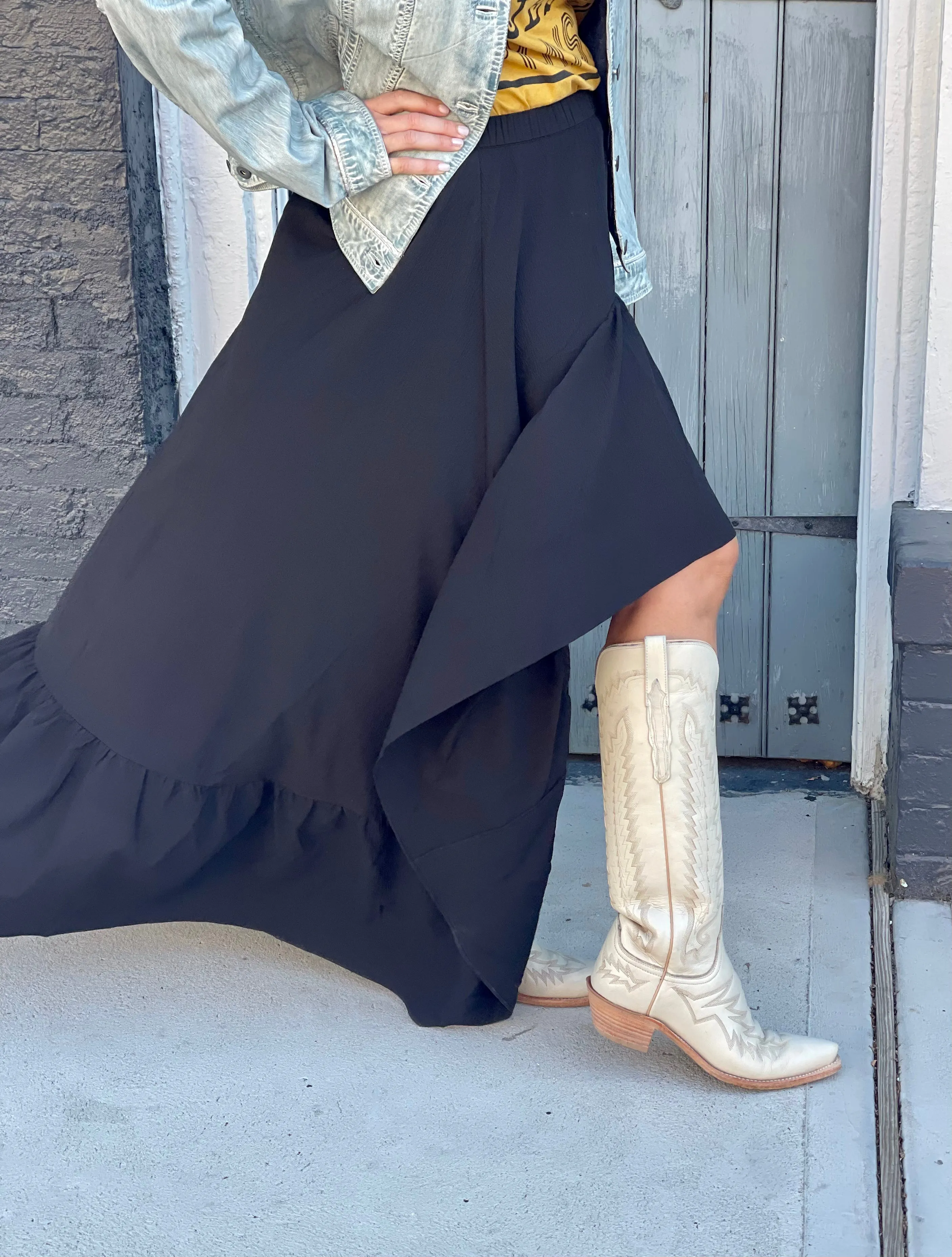 Georgia Ruffled High-Low Maxi Skirt